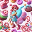 Placeholder: candy girl teenager, stylized 3d. pixar, cartoon