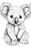 Placeholder: outline art for Koala Joey coloring pages with sitch, white background, Sketch style, full body, only use outline, toddlers style, clean line art, white background, no shadows and clear and well outlined.