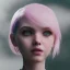 Placeholder: potrait emo girl, eyes like ocean blue, short hair, smile, 8k, rtx, eyebrows like serious, facing left, real, baddas