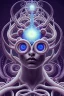 Placeholder: Spiritual being with Tentacles over human Head creating reality around, wrapping Spiral around Human, Psychedelic