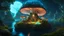 Placeholder: (Realistic): "A highly detailed, photorealistic fantasy landscape with a bioluminescent giant mushroom as the central focal point, serving as a castle on a small floating island, intricate mushroom textures, roots intertwined with the island, soft glow, magical atmosphere, volumetric lighting, 8k, trending on Artstation."
