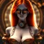 Placeholder: beautiful steampunk women with ginger hair, 8k resolution