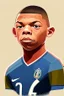 Placeholder: Kylian Mbappe French soccer player cartoon 2d