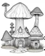 Placeholder: Coloring pages: Whimsical magical mushroom haven, complete with whimsical fairy houses and enchanting toadstools.