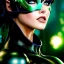 Placeholder: portrait 'beautiful Sexy Busty CatWoman',crystal clear green eyes,painting by gaston bussiere, greg rutkowski, yoji shinkawa, yoshitaka amano, tsutomu nihei, donato giancola, tim hildebrandt, oil on canvas, cinematic composition, extreme detail,fit full head inside picture,32k