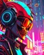 Placeholder: Surrealism Collage Techno Cyberpunk Punker Surrealism Art Work Vibrant Neons lights colors colorful,find details