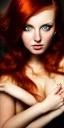 Placeholder: Studio portrait photo of a sexy and seductive woman age of 27, green eyes, red hair,very detailed face, studio lighting, fantasy, golden ratio, sharp focus color, corrected hyper detailed pino daeni