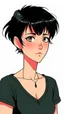Placeholder: Relaxed and Stylish Anime 90s , short black hair