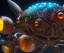 Placeholder: in the sky outside area 51 A beautiful capture of a biomechanical spider fruitbat squid hybrid, high key lighting, volumetric light, INSANE detail, robotic, cyberpunk, retrofuturism, vray, 8k 3d, biopunk, bio-organic surrealism, highly detailed matte painting, telephoto lens, smooth, perfect, earth orbit, designed by