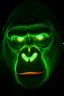 Placeholder: A transparent, hollow, glowing, face , a negative photo , 8k, high resolution for a gorilla in green