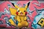 Placeholder: a graffiti mural wall with the word cell pokemon style