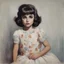 Placeholder: 1960s,Elizabeth taylor, little girl,in the style of Margaret Keane