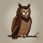 Placeholder: An intricately detailed owl perched on a branch, with its piercing eyes and feathers showcased in rich earthy tones vector sticker.