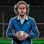 Placeholder: Diego Forlan Football soccer player posing. Dark detective comic. Paranormal.