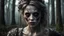 Placeholder: woman Zombie, Detailed Face, Sharp Eyes, Intricate Epic-Moody Woods in the Background, Cinematic, Photorealistic