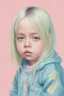 Placeholder: Illustration of billie eilish as a toddler, sleepibg, style of Marcel Marlier, pastel colors