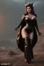 Placeholder: Raquel Welch as evil queen in black leather gown, angry, busty, curvey, cleavage, unreal 5, octane render,cinema4d, dynamic lighting, dramatic lighting, 4k, redshift render, highly detailed, hyper realistic