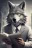 Placeholder: a good humanized wolf who can help in reading a document