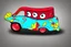 Placeholder: whimsical cartoon car