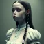 Placeholder: Full body, 3d render,Jenna Ortega, Wednesday addams 1800's women style, 1800's hair style, 1800's women clothes style, hyper realistic, octane render, unreal engine 5, 8k, palace background, uhd