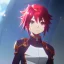 Placeholder: cute ritsuka fujimaru gudako in a battle suit with a soft face, anime manga high quality upscaled shiny Fate Grand Order Cosmos in The Lostbelt