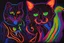 Placeholder: Black light art, neon cat