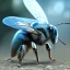 Placeholder: Ultra realistic bee. epic, highly detailed, concept art, unreal engine 5, god rays, ray tracing, RTX, lumen lighting, ultra detail, volumetric lighting, 3d, finely drawn, high definition, high resolution.