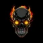 Placeholder: minimalistic cyberpunk screaming skull with flame