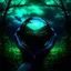 Placeholder: promise the world, dark green and blue colors, fantasy atmosphere, photo quality