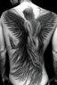 Placeholder: angel from back ultra realistic tattoo design