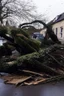 Placeholder: a fierce storm swept through the village, knocking down trees and causing chaos