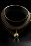 Placeholder: Triple thin gold strings choker with a sphere