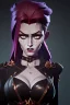 Placeholder: Brigitte Bardot as evil queen in black leather, leather, busty, cleavage, angry, stern look. character design by cory loftis, fenghua zhong, ryohei hase, ismail inceoglu and ruan jia. unreal engine 5, artistic lighting, highly detailed, photorealistic, fantasy