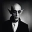 Placeholder: A black and white photographic portrait in the style of Yousuf Karsh of Nosferatu.