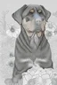 Placeholder: Rottweiler with flowers colouring page
