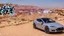 Placeholder: A Tesla's 'Model S Plaid' is racing at top speed, at Petra, in Jordan. CINEMATIC. WIDE ANGLE LENS.