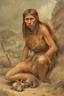 Placeholder: [Homo sapiens, Neanderthal] A woman nomadic hunter-gatherer