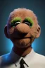 Placeholder: Waist up muppet Portrait, Vladimir Putin as muppet doll, Black suit, photo studio, blue background, unreal engine 5, concept art, art station, god lights, ray tracing, RTX, lumen lighting, ultra detail, volumetric lighting, 3d.