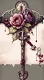 Placeholder: watercolor drawing gothic burgundy letter with a key with flowers, rubies and lace, on a white background, Trending on Artstation, {creative commons}, fanart, AIart, {Woolitize}, by Charlie Bowater, Illustration, Color Grading, Filmic, Nikon D750, Brenizer Method, Side-View, Perspective, Depth of Field, Field of View, F/2.8, Lens Flare, Tonal Colors, 8K, Full-HD, ProPhoto RGB, Perfectionism, Rim Li