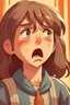 Placeholder: Create an illustration of a woman crying demanding justice, Ghibli version