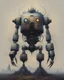 Placeholder: can you draw a beksinski robot in a style appropriate for Paradroid 90?