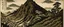 Placeholder: A dark brown mountain in ukiyo-e art style painted by Katsushika Hokusai