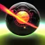 Placeholder: Soccer ball black, earth orbit, volcano