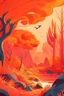 Placeholder: background of a nature scene, illustrator, vibrant orange colours