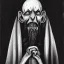 Placeholder: Nosferatu with four yellow eyes with fleshy tentacle beard grey skin and vampire fangs as a Russian Orthodox