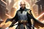 Placeholder: star wars bald male corellian jedi pilot wearing black and gunmetal grey old republic armored robes with gold trim, alone, battle-ready Jedi Master defending a ruined ancient city surrounded by golden light, centered head and shoulders portrait, hyperdetailed, dynamic lighting, hyperdetailed background, 8k resolution, volumetric lighting, light skin, fully symmetric details