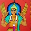 Placeholder: holy cow with hands and wings in Indian painting style