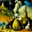 Placeholder: magic woman, Bruegel , Yves Tanguy