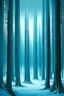 Placeholder: A cyan winter forest designed in pacific Northwest totem poles painted by Caspar David Friedrich