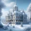 Placeholder: Palais en diamant, neige en hiver, hyper réaliste, monde fantastique